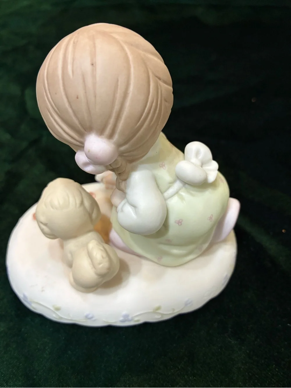 Precious Moments Cream and Pink Girl Figurine with Puppy Birthday Gift 8 years